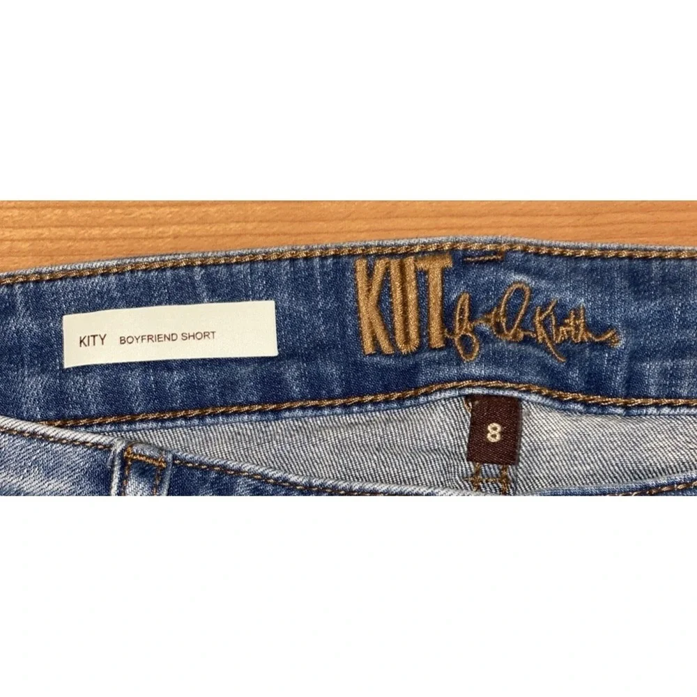 Kut From The Kloth Shorts Womens 8 Blue Kity Boyfriend Distressed Cutoff Casual - Picture 3 of 9